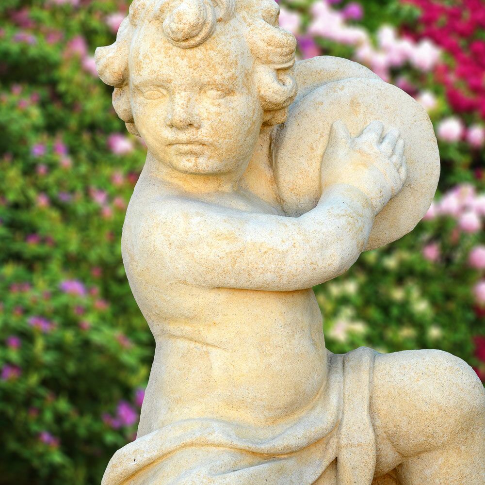 Putte Junge Putto Steinfiguren Skulpturen Statue Gartenfiguren Deko Stein 632810 