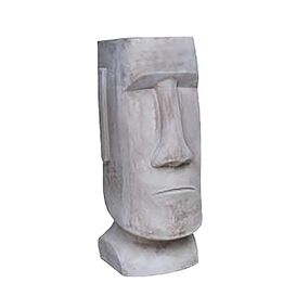 Moai-Kopf Dekofigur - Terrakotta - Ernstes Gesicht - Tamaa