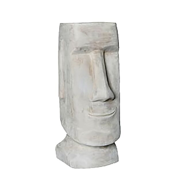Moai-Kopf Dekofigur - Terrakotta - Fröhliches Gesicht - Tatenda