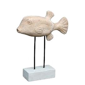 Fisch Figur aus Terrakotta auf Stben - Outdoor - Uzuri