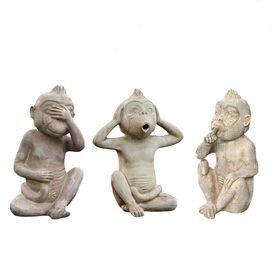 Figuren Set aus 3 Affen - Terrakotta - Nichts Sehen,...