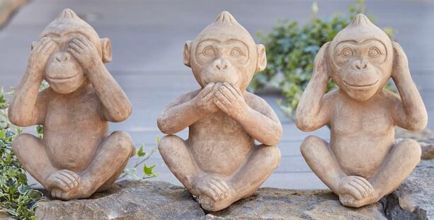 Figuren Set Affen - Nichts Sehen, Nichts Hren, Nichts Sagen - Terrakotta - Youma