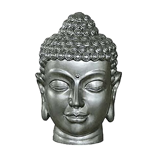 Buddha Kopf aus Polystone - Silber - Indoor - Lemlem