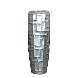 Edle XXL Vase aus Polystone - Silber- Indoor - Mit...