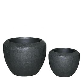 2er Set Vasen aus Polystone mit Einsatz - Schwarz - Berhane