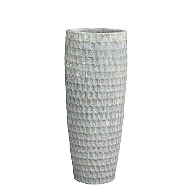 XXL Pflanzvase in antikem Design - Outdoor - Keramik - Eliam / 95x38cm (HxDm) / Wei