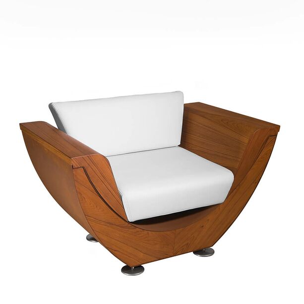 Gepolsterter Masuria Outdoor Sessel aus Holz mit Armlehnen - Narie Sessel
