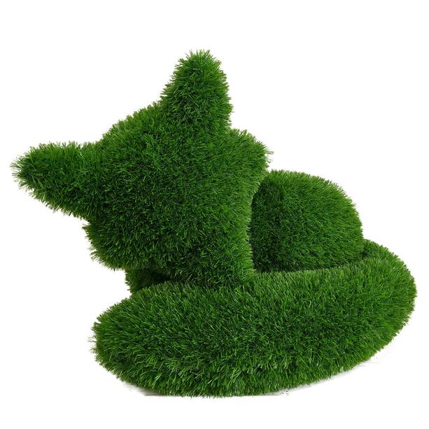 Schlafende Topiary Fuchsfigur in grner Rasenoptik - Fuchs Rhema