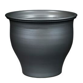 Garten Pflanzk�bel aus Steinzeug - Anthrazit - Rund - Mater Niger / 44x47cm (HxDm)