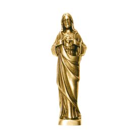 Klassische Jesus Gartenfigur aus Bronze mit Herzornament...