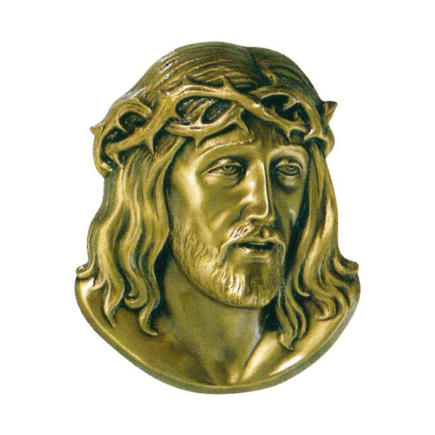 Bronze Wandrelief fr den Auenbereich - Jesus mit Kranz - Jesus Egil