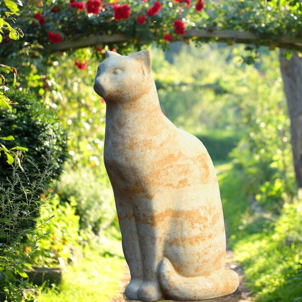 Katze Skulptur fr den Garten - Annuka / Sand