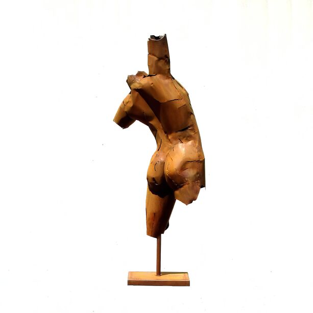 Statue eines mnnlichen Torso in Rost oder Edelstahl - Trofano / Stahl - Rost