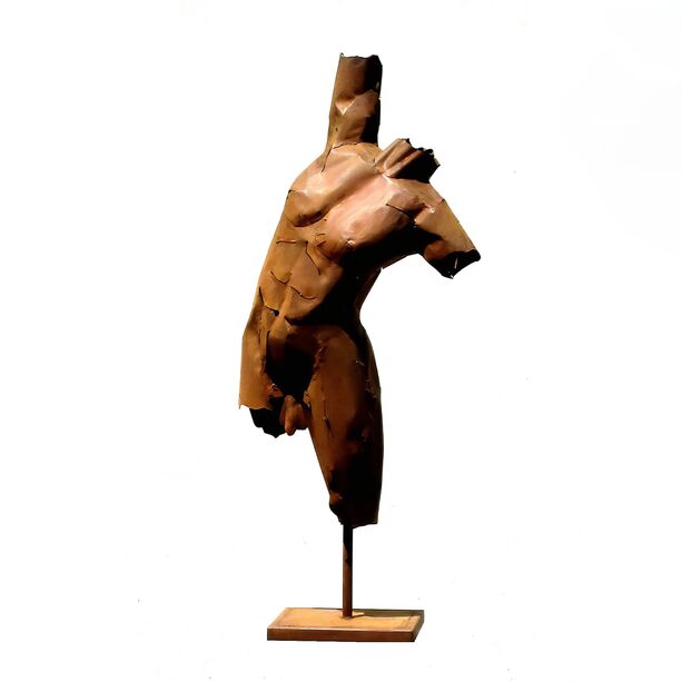 Statue eines mnnlichen Torso in Rost oder Edelstahl - Trofano / Stahl - Rost
