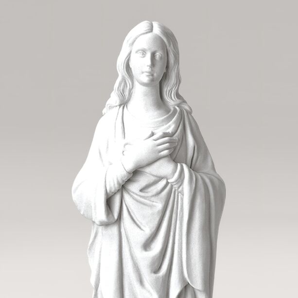 Jungfrau Maria mit Engeln fr den Garten aus Marmorguss - Maria Mere