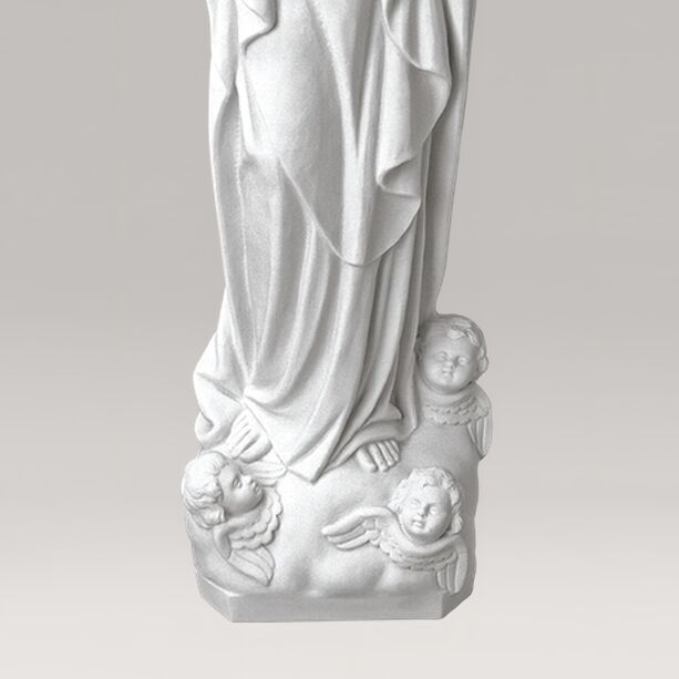 Jungfrau Maria mit Engeln fr den Garten aus Marmorguss - Maria Mere