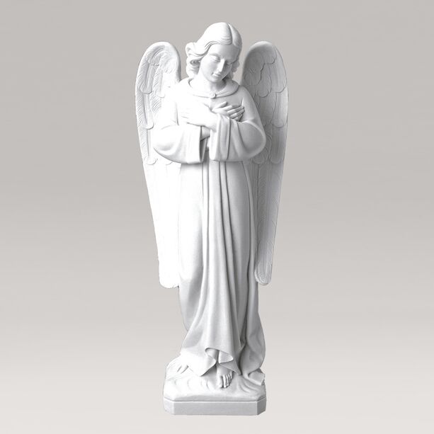 Betende Gartenstatue Engel aus Marmorguss - Angelo Pregare