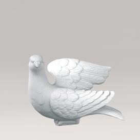 Gartenfigur Taube aus weißem Marmorguss - Lupor