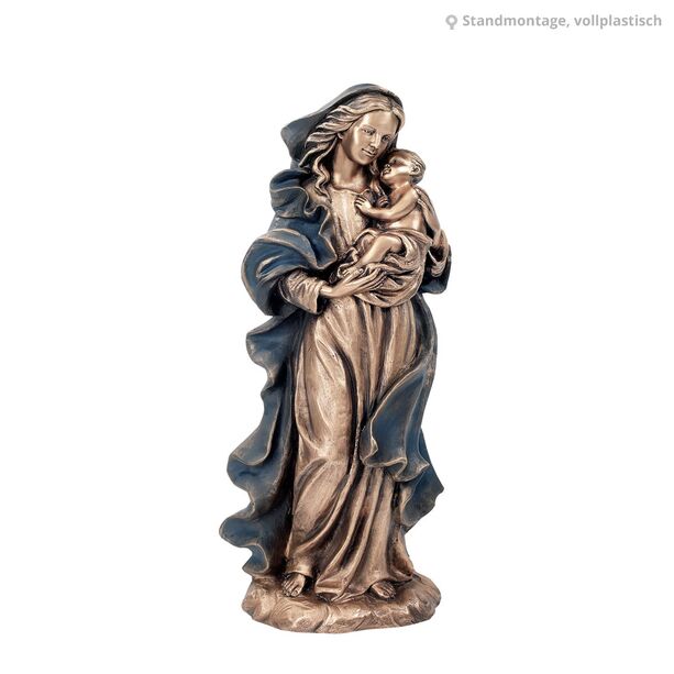 Heilige Gottesmutter mit Kind aus Bronze - Maria die Beschtzende