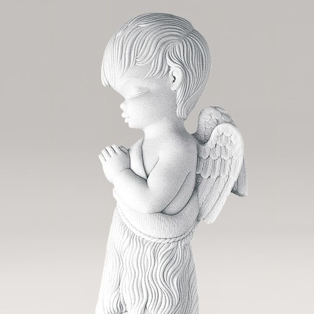 Wandrelief Engel im Gebet aus Marmorguss - Angelo Roma