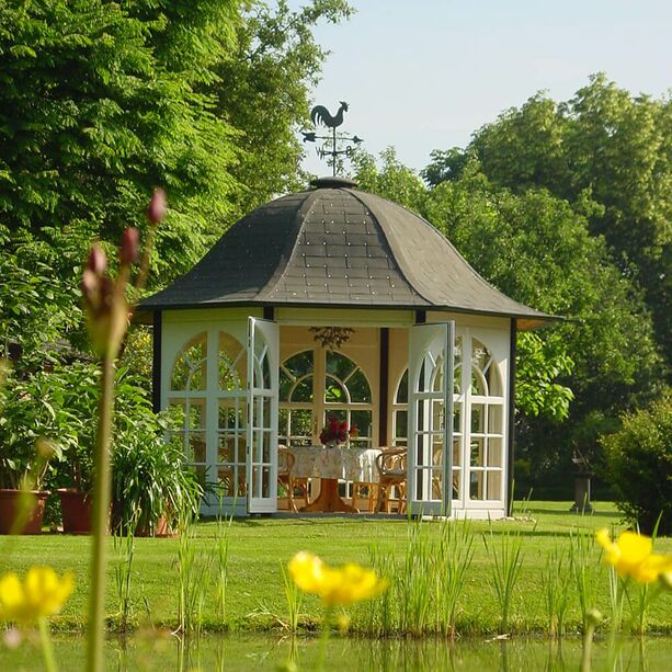 Klassischer Gartenpavillon aus Holz mit abgerundetem Dach - Classic