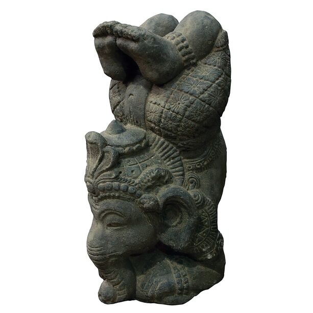 Ganesha Elefanten Gottheit aus Steinguss im Kopfstand - Susila