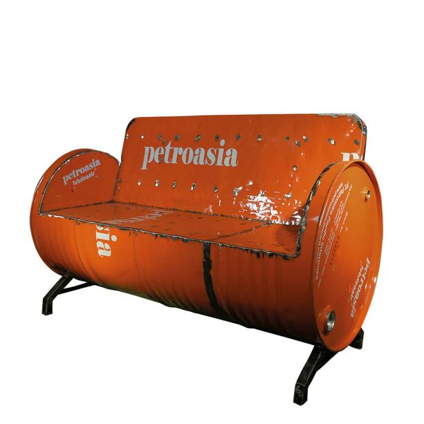 Einzigartiges 2-Sitzer Sofa aus upcycelten Ölfässern im Pop-Art Stil - Sofa Luana