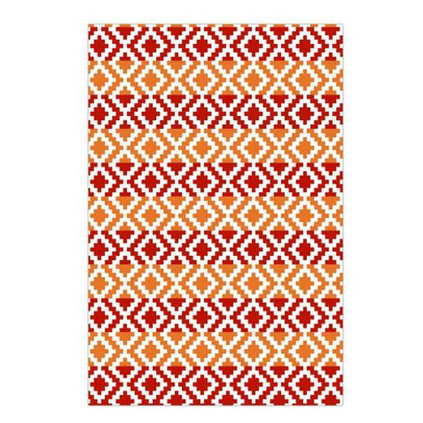 Outdoor Teppich in rot-orange Tönen aus Recycling Kunststoff - Halia
