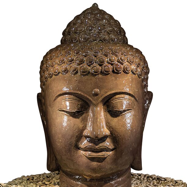 Buddha Kopf Wasserspiel Komplett Set mit Pumpe und Becken - Yuda