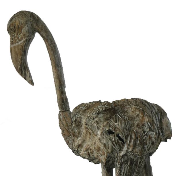In Handarbeit gefertigter Flamingo aus Teakholz Wurzeln - Zara