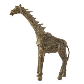 Einzigartige Giraffen Gartenfigur aus Teak Holz - Alya