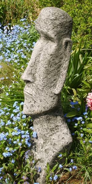 Osterinsel Moai Kopf aus Stein für den Garten - Moai Head