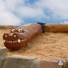 Lange Holzfigur fr den Sandkasten zum Balancieren oder...