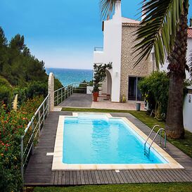 XXL Swimming Pool f�r den Garten - 8-eckig - modellierbar - mit Treppe - Stahl - Porto Alegre / 500x300cm (BxT) / 110cm