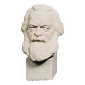 Büste des Philosophen Karl Marx mit Sockel - Steinguss -...