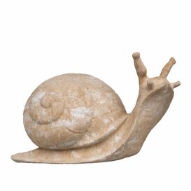 Gartenfigur Schnecke mit gerecktem Kopf aus Steinguss - Chet