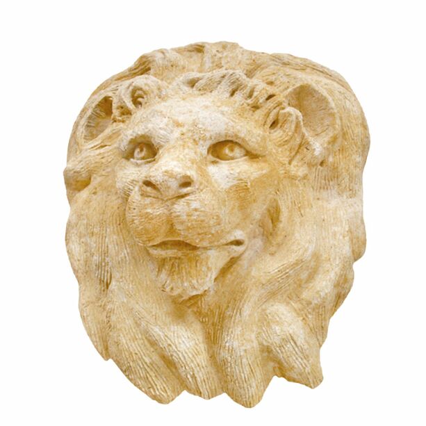 Großer Löwenkopf zur Wandmontage aus Steinguss - Singa