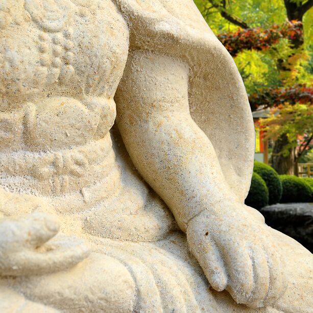 Buddha Gartenskulptur sitzend - Panna / Sand