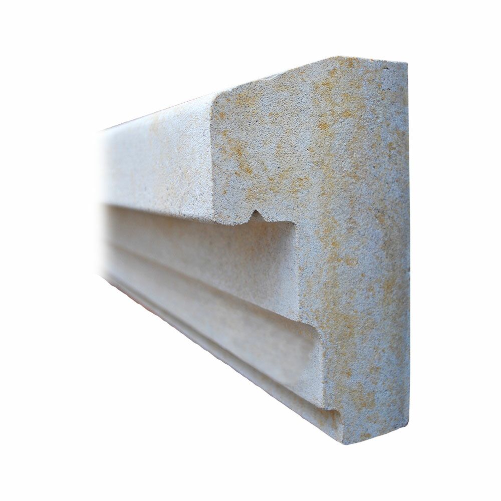 Image of Steinguss Schmuck Leiste mit breiter Stufung für Wände - Esory / Portland weiß