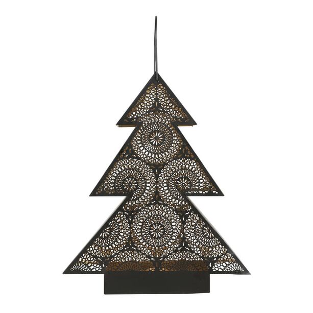 Weihnachtliche Laterne als Tannenbaum - schwarz - Noel
