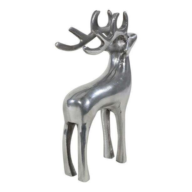 Kleine Hirsch Figur aus Aluminium - silberfarben - Dasher