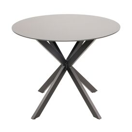 Schwarzer Aluminium Outdoor-Tisch 90cm mit Glasplatte -...