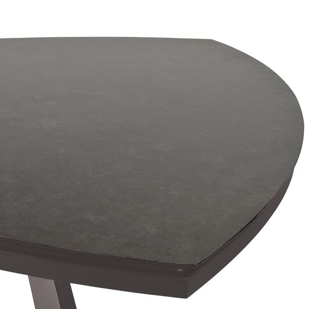 Dreieckiger Gartentisch aus Aluminium und Glaskeramik - Tisch Rimo