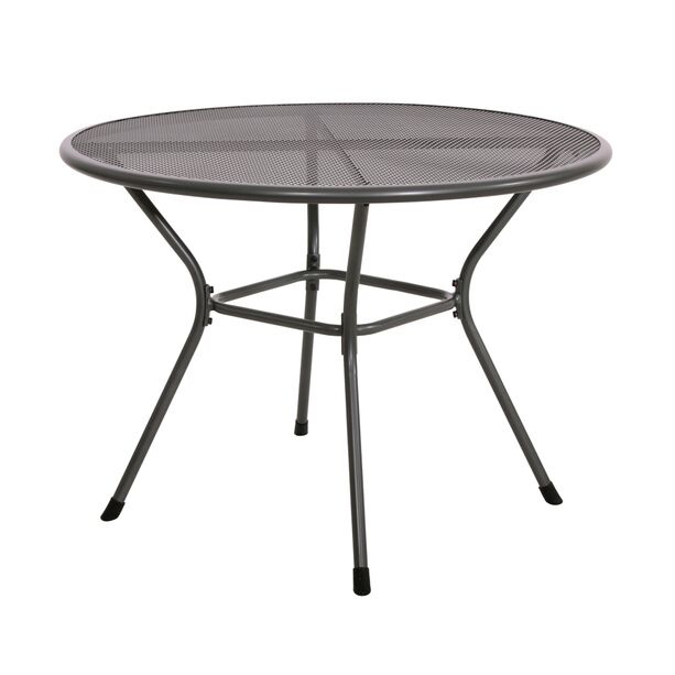 Runder Gartentisch 105cm aus Stahl mit grauer Beschichtung - Tisch Hador