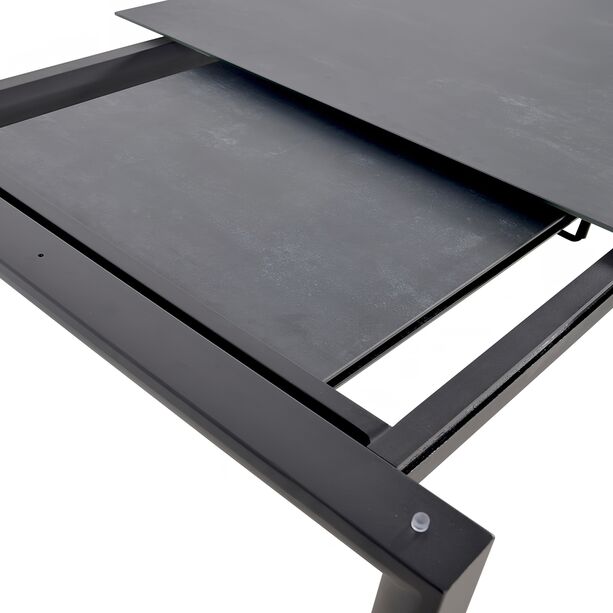 XXL Gartentisch ausziehbar 160/280cm aus Glaskeramik und Aluminium - Zumata