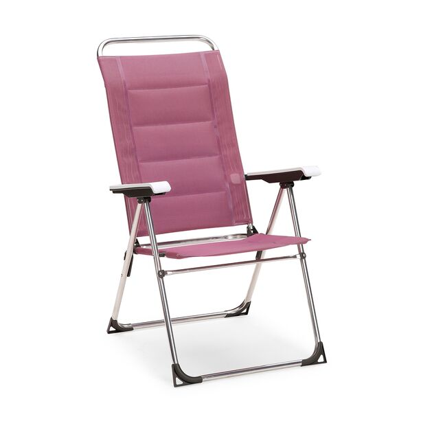Roter Klappstuhl aus Aluminium und Ergotex mit verstellbarer Rückenlehne - Elena