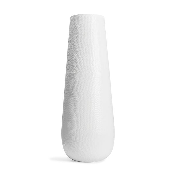Weiße Outdoor Vase aus Aluminium - modern & rund - Louis Weiß