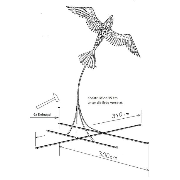 Flugzeug Gartenplastik Gro Aus Metall Mit Vogelfl geln flugzeug-gartenplastik-gro-aus-metall-mit-vogelfl-geln