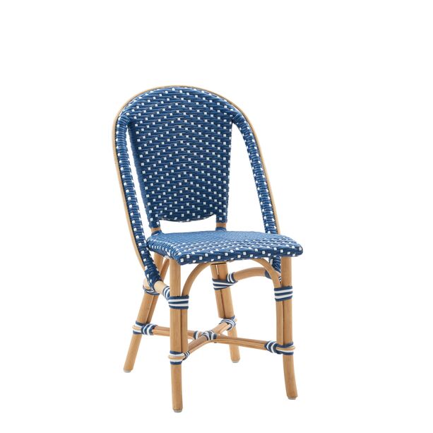 Blauer Geflecht Stuhl aus Rattan fr Kinder - Kinderstuhl Lotti