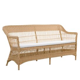 Geflochtenes Garten Loungesofa f�r drei Personen aus Aluminium und wetterfestem Rattan - 3-Sitzer Hedda / ohne Sitzkissen